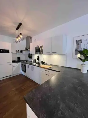 Küche/Küchenzeile in der Unterkunft Moderne Wohnung mit 4 Betten