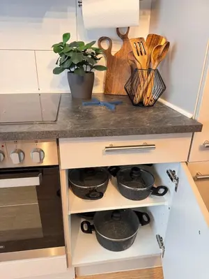 Küche/Küchenzeile in der Unterkunft Zentrale Wohnung direkt am Hauptbahnhof - Bismarck