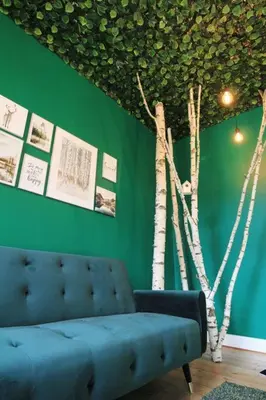 Ein Sitzbereich in der Unterkunft Wood Lodge mit Kinderzimmer I Messe l City l Flughafen l Hbf