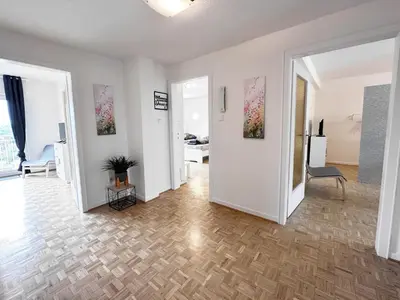 Grundriss der Unterkunft VAZ Apartments Freiheit 1 für Monteure und Fachkräfte, Küche, Balkon, TV, WLAN, Parkplatz, Autobahnähe
