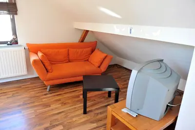 Ein Sitzbereich in der Unterkunft Ferienwohnung Bergisch Land