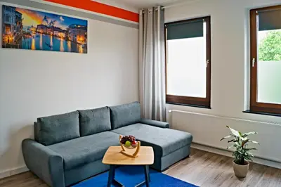 Ein Sitzbereich in der Unterkunft Charmante & Gemütliche Wohnung