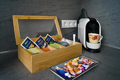 Getränke in der Unterkunft Charmante & Gemütliche Wohnung