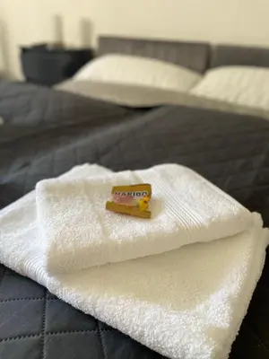 Ein Bett oder Betten in einem Zimmer der Unterkunft City Studios mit Garten in Elberfeld- Zentral - Nespresso - Netflix