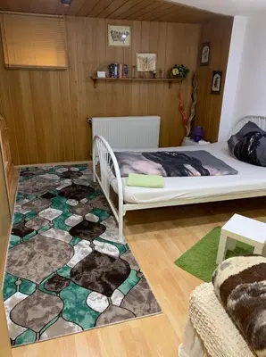 Ein Bett oder Betten in einem Zimmer der Unterkunft Schönes Doppelbettzimmer im Untergeschoss inkl Parkplatz nach Verfügbarkeit