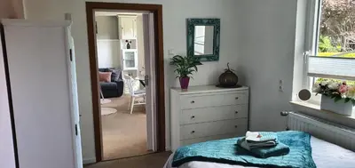 Ein Sitzbereich in der Unterkunft Koch's Apartment