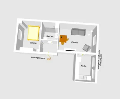 Grundriss der Unterkunft Altbau Traum Lothringer im Herzen von Wuppertal - Nähe DUS & Dortmund & Köln & Essen