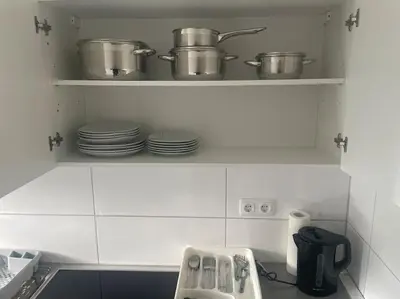 Küche/Küchenzeile in der Unterkunft Schöne Appartement mit kostenlosen Parkplätze AVD1