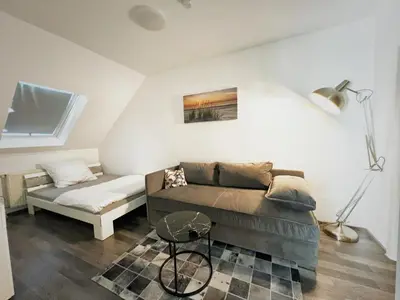 Ein Sitzbereich in der Unterkunft Boutique Art80 Apartment