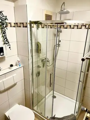 Ein Badezimmer in der Unterkunft Zuhause im Ruhrgebiet 2 mit Balkon