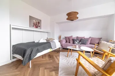 Ein Sitzbereich in der Unterkunft NICE & CALM - Wohlfühl-Wohnung in Stadtnähe für Familien oder Freunde