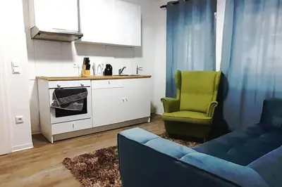 Küche/Küchenzeile in der Unterkunft Schöne Klasse Apartment nähe Veltins Arena
