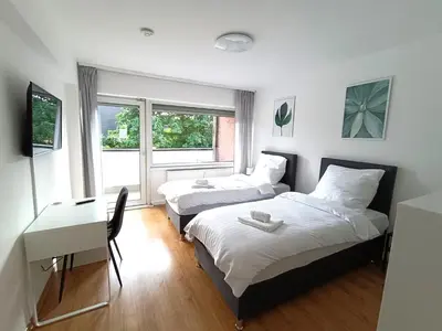 Grundriss der Unterkunft 3-Zimmer Wohnung in Ratingen nähe Messe (15min)