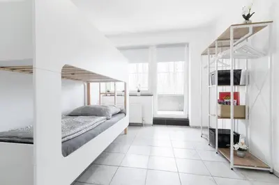 Ein Bett oder Betten in einem Zimmer der Unterkunft Top Ausstattung Netflix WLAN Landschaftspark