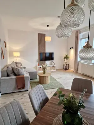 Ein Sitzbereich in der Unterkunft Perfekt für 5 - Stylisch & Zentral - Küche