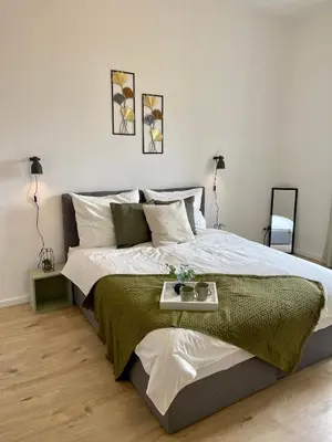 Ein Bett oder Betten in einem Zimmer der Unterkunft Perfekt für 5 - Stylisch & Zentral - Küche
