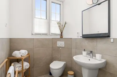 Ein Badezimmer in der Unterkunft Maracoon - Suite Studios Krefeld Uerdingen I 20 Min zur Messe