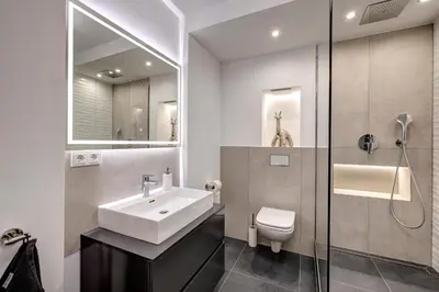 Ein Badezimmer in der Unterkunft Luxusapartment, Rüttenscheid, zwei Parkplätze