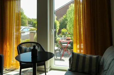 Ein Sitzbereich in der Unterkunft Marhold Apartments