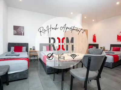 Ein Bett oder Betten in einem Zimmer der Unterkunft Serviceroom24 - Apartment 2 in Recklinghausen Hoch WLAN - Smart-TV - 24-7 Check-in und Küche