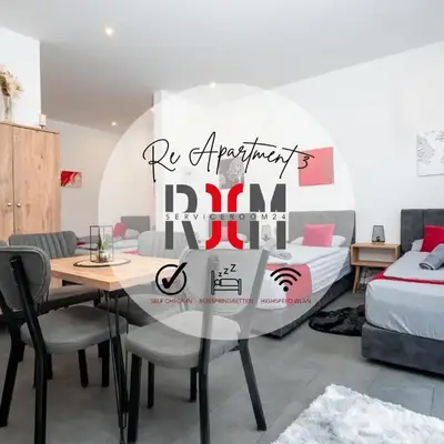 Serviceroom24 - Apartment 3 in Recklinghausen Hoch WLAN - Smart-TV - 24-7 Check-in und Küche