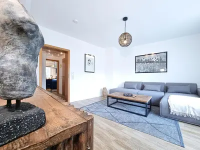 Ein Sitzbereich in der Unterkunft Alpha Apartments