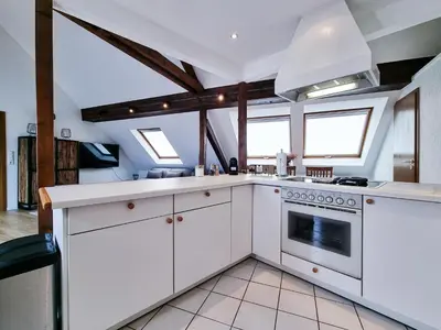 Küche/Küchenzeile in der Unterkunft Alpha Apartments