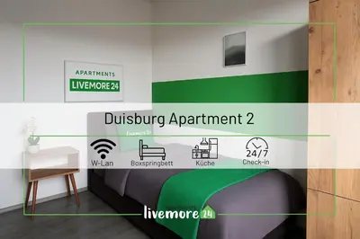 Grundriss der Unterkunft Livemore24 - Apartment 2 in Duisburg WLAN - Smart-TV - 24-7 Check-in und Küche
