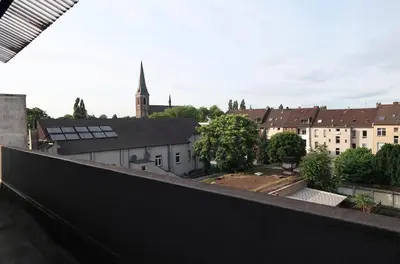Ein allgemeiner Blick auf Duisburg oder ein Stadtblick von der Ferienwohnung aus