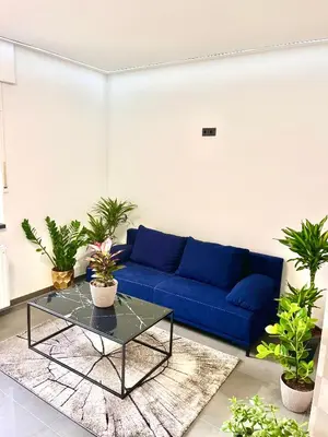 Ein Sitzbereich in der Unterkunft Modernes Apartment am Marktplatz