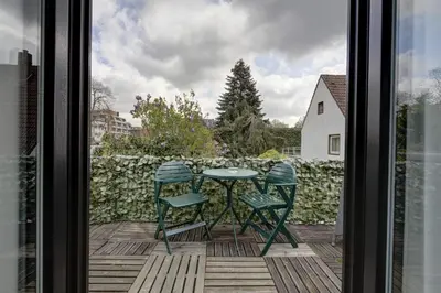 Ein Balkon oder eine Terrasse in der Unterkunft Air Boardinghouse Tulip Stockum, zu Fuß - 3 Minuten zur Messe