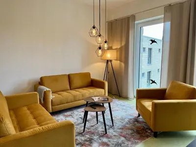 Ein Sitzbereich in der Unterkunft Appartements Haus Augustinus