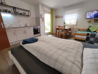 Küche/Küchenzeile in der Unterkunft Gästewohnung WaSa