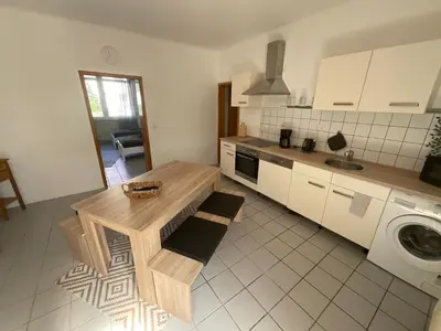 Küche/Küchenzeile in der Unterkunft Wohnglück