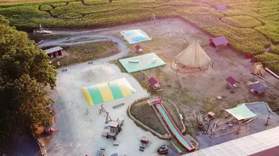 Blick auf Ferienhaus Schulze Beikel mit Garten & Terrasse - Borken-Marbeck aus der Vogelperspektive