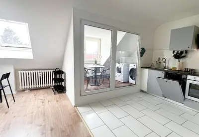 Küche/Küchenzeile in der Unterkunft VAZ Apartments Vogelheim Monteur-Base 3 Zim Apartments mit Highspeed-WLAN