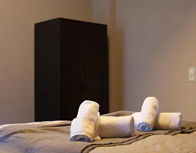 Ein Bett oder Betten in einem Zimmer der Unterkunft Industrial Style 77qm mit Balkon