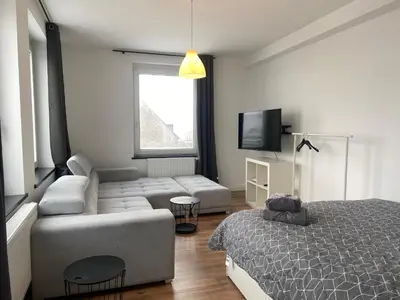 Ein Bett oder Betten in einem Zimmer der Unterkunft Monteur- & Ferienwohnungen in Dorsten Altstadt - ZENTRUM - NEU saniert
