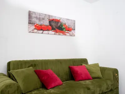 Ein Sitzbereich in der Unterkunft Serviceroom24 - Apartment 4 in Recklinghausen WLAN - Smart-TV - 24-7 Check-in und Küche