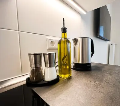 Küche/Küchenzeile in der Unterkunft Apartment Düsseldorf City