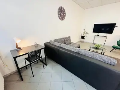 TV/Unterhaltungsangebot in der Unterkunft Apartment Central 10D 55qm Wi-Fi free Parking calm back house