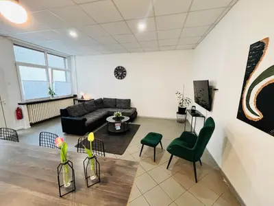 TV/Unterhaltungsangebot in der Unterkunft Apartment Central 10D 55qm Wi-Fi free Parking calm back house