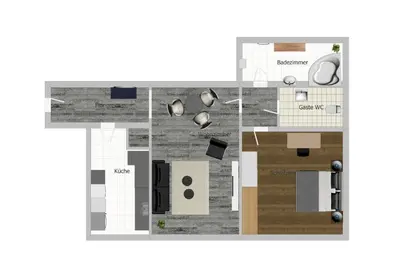 Grundriss der Unterkunft Deluxe! Hbf-Nähe mit Kingsize-Bett, 65 m2