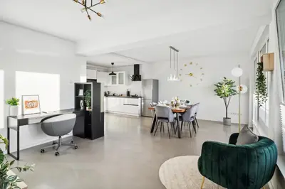 Küche/Küchenzeile in der Unterkunft Design-Apartment - Bochum Zentrum - 2 Balkons - 118m2 - Netflix