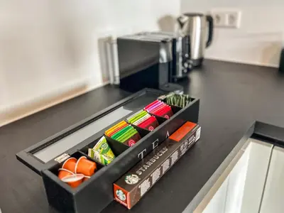 Küche/Küchenzeile in der Unterkunft Design-Apartment - Bochum Zentrum - 2 Balkons - 118m2 - Netflix