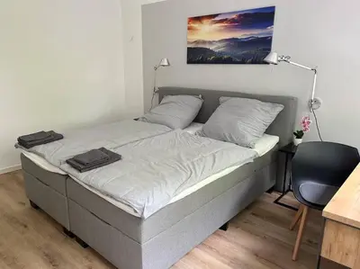 Ein Bett oder Betten in einem Zimmer der Unterkunft Wohlfühl-Oase 2.0