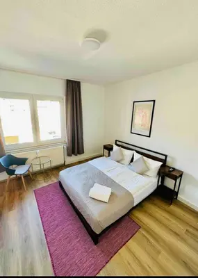 Ein Bett oder Betten in einem Zimmer der Unterkunft Apartment Duisburg Hbf Zentrum Business Messe Düsseldorf