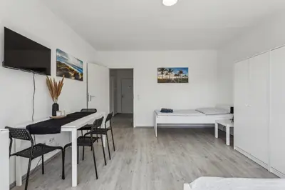 Ein Bett oder Betten in einem Zimmer der Unterkunft Work & Stay Apartment mit Balkon in Bergkamen