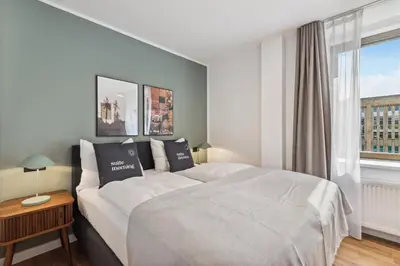 Ein Bett oder Betten in einem Zimmer der Unterkunft Limehome Oberhausen Paul-Reusch-Str
