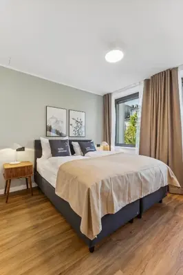 Ein Bett oder Betten in einem Zimmer der Unterkunft Limehome Oberhausen Paul-Reusch-Str